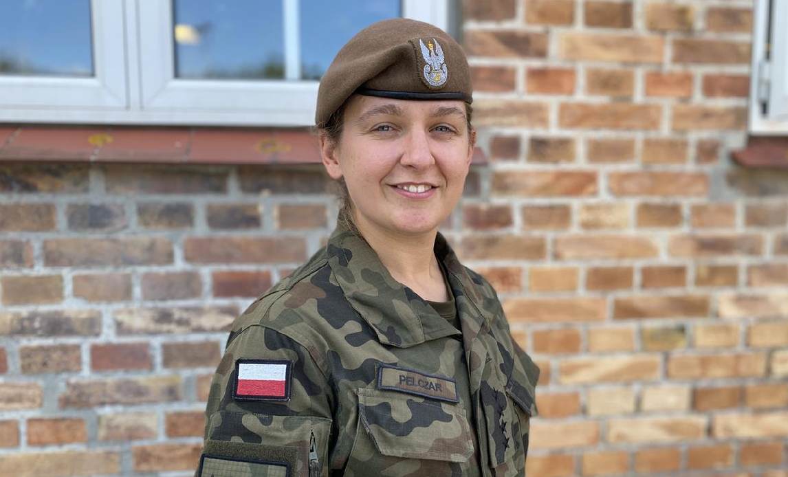 Polsk soldat på uddannelse på Hjemmeværnsskolens populære Sommerskole.