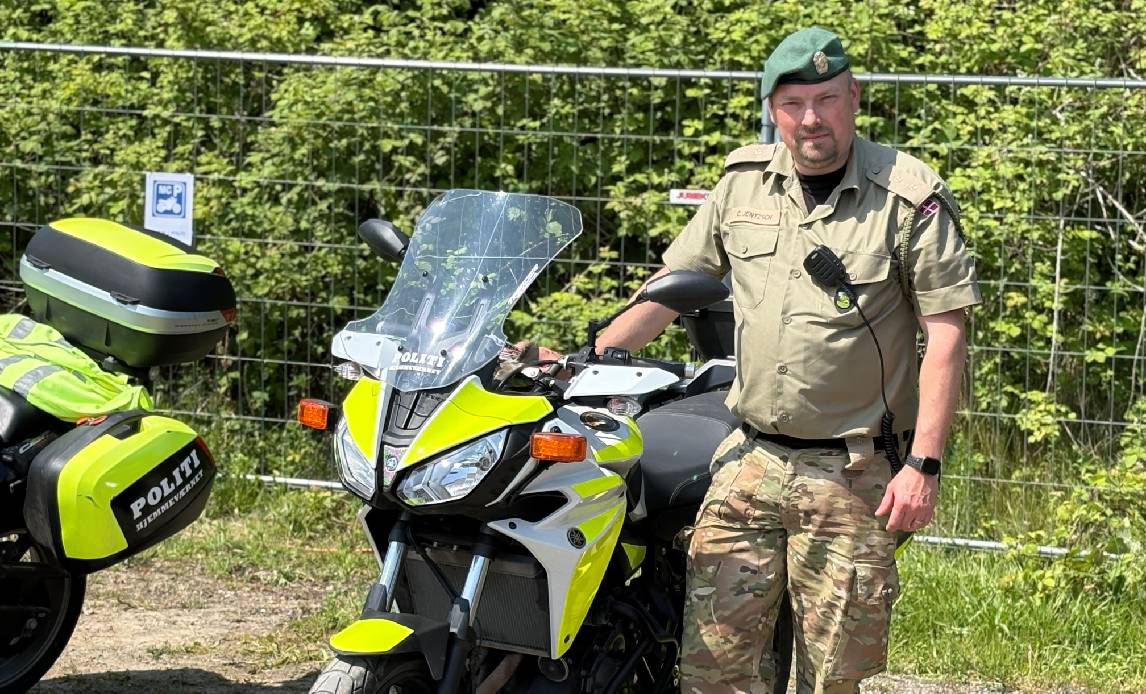 Næstkommanderende i det bornholmske Politihjemmeværn Christian Jentzsch deltog i Folkemødet 2025.