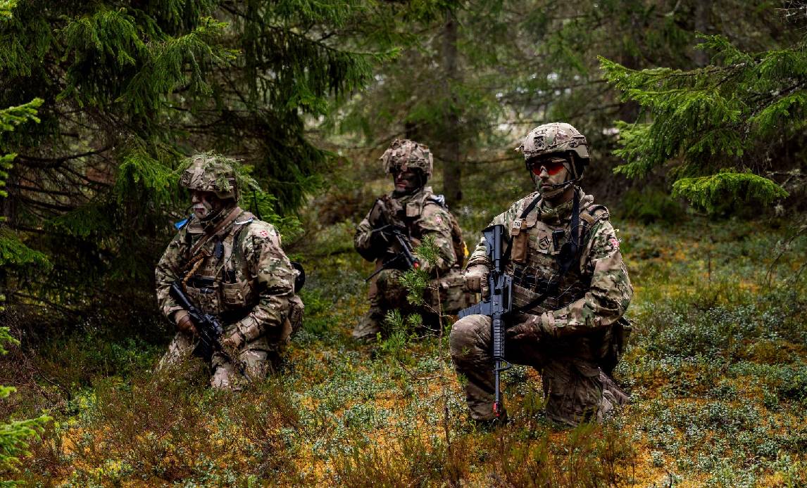 Estiske hjemmeværnssoldater under øvelsen Hedge Hog 2025