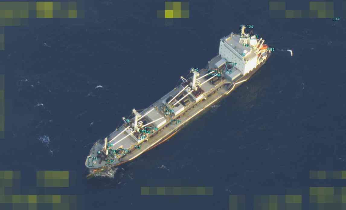 Overvågningsfoto fra Baltic Sentry opgaven med Flyverhjemmeværnet