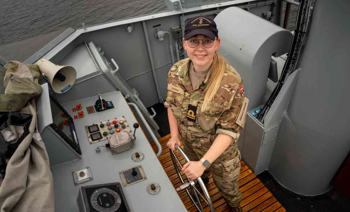 Christina ombord et af Marinehjemmeværnets fartøjer