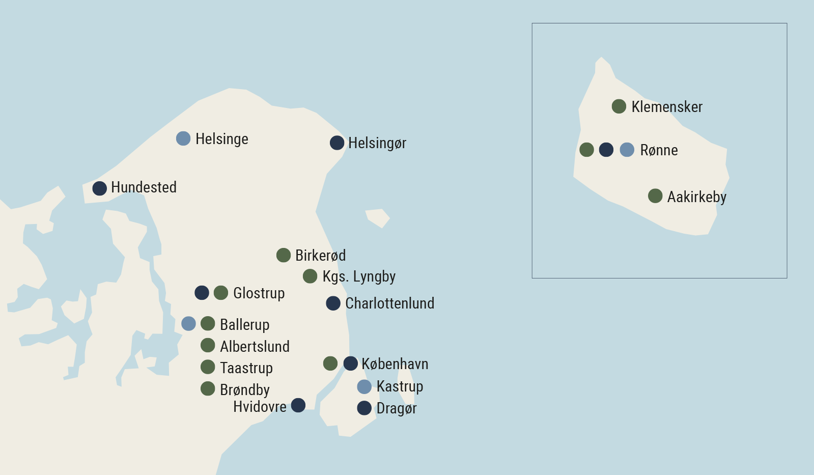 Oversigt over Hjemmeværnets enheder i region hovedstaden