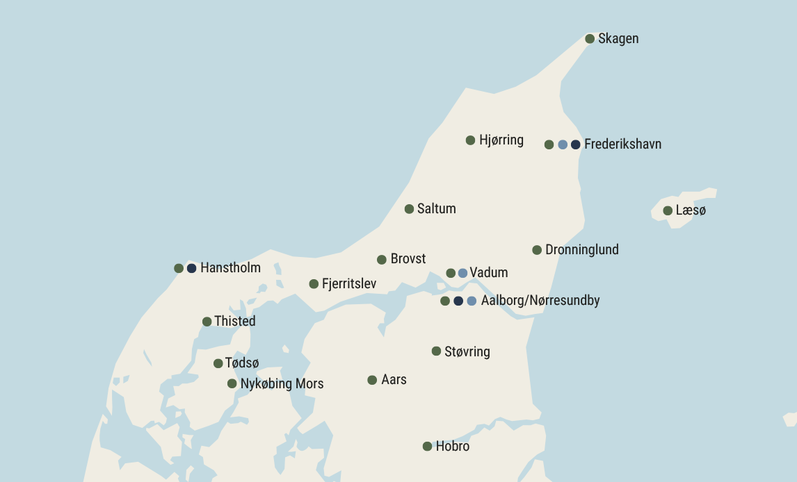Oversigt over enheder i Region Nordjylland