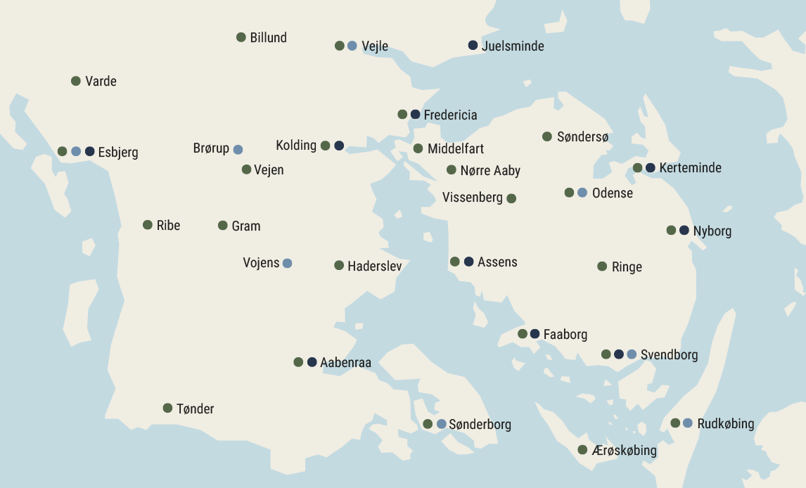 Oversigt over enheder i region Syddanmark